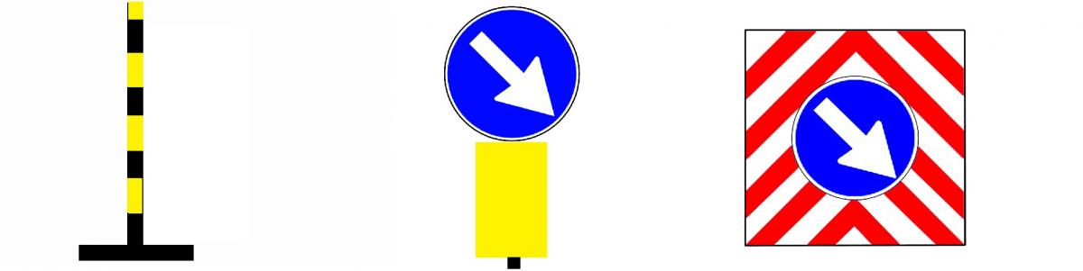 I Delineatori Raffigurati Sono Posti Su Strada A Senso Unico